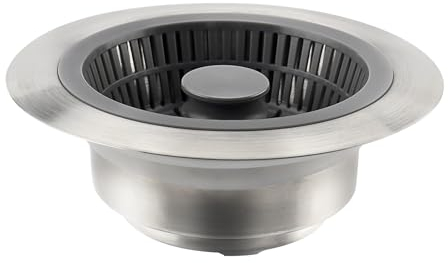 Vantency Kitchen Sink Plug,3 in 1 Kitchen Sink Strainer and Stopper Combo, Anti-Clogging and Prevent Odors Kitchen Sink Accessories, Stainless Shell, POM Sink Drain Strainer