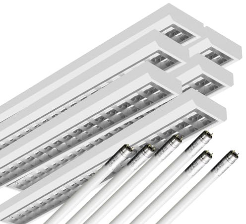 ELG Leuchten 6x LED Rasteranbauleuchte 150cm 1-flammig inkl. 6x 17,7 Watt 3100lm (4000K) (Neutralweiß) 175 lm/W Daylight Büroleuchte optional Pendelleuchte