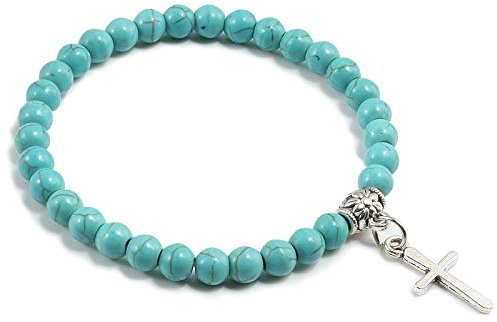 6mm Matte Bright Black Beads Stone Bracelet Prayer Meditation Elastic Rope Bracelets Bangles for Women Men (Color : G)