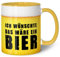 GRAVURZEILE Bedruckte Tasse mit Spruch - Ich wünschte das wäre ein Bier - Tasse für Bierliebhaber - Geschenk zu Geburtstag & Vatertag - Spülmaschinenfest & Mikrowellen geeignet - Gelb