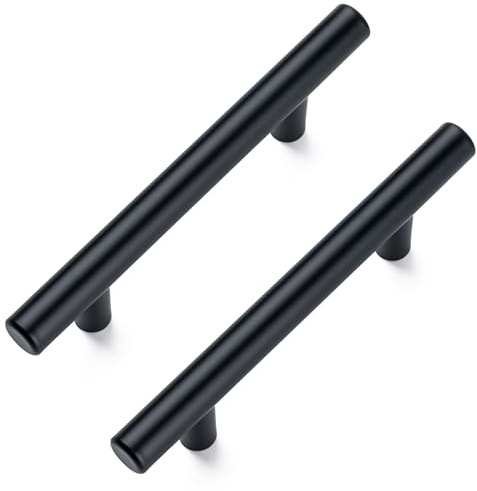 Aegero 10 Pack Cabinet Pulls Matte Black Stainless Cabinet Handles, for Kitchen and Bathroom Cabinets, 5 Inch Length, 3 Inch Hole Center