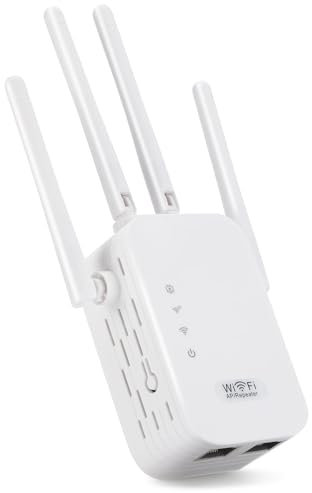 Hd-line Verstärker Repeater, 4 Antenne (300 Mbit/s, App Steuerung, Ethernet-Port, WPS, AP Modus, LED abschaltbar, kompatibel zu Allen WLAN Geräten) WiFi Router, weiß
