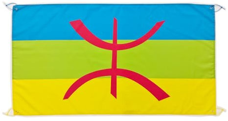 Flagge Berber, groß, 150 x 90 cm, Flagge Berber für Balkon mit 4 Ösen und 4 Kabelbindern (Berber)