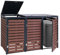 3er M�lltonnenverkleidung HWC-K14, M�lltonnenbox M�lltonnenabdeckung, 119x205x84cm WPC Metall 109kg - Walnuss-Holzoptik