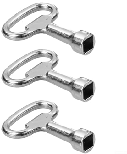 Hasaller Vierkantschlüssel, 3 Stück, zuverlässig, 8 mm, Vierkantschlüssel, Wasser-Windlochschlüssel-Set zum Heizen für alle Arten von Schaltschränken