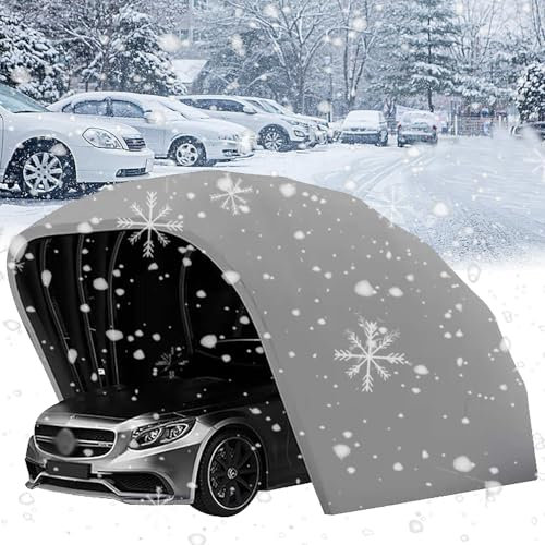 Carport in acciaio inossidabile 5,5*2,5*2,3 m, garage retrattile semiautomatico, tenda per auto pieghevole e impermeabile resistente con rivestimento in PVC Oxford, tettoia per parcheggio,Grigio