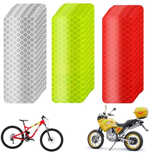 30 Stk Reflektierende Aufkleber,7.8*3cm Sicherheit Warnband,Selbstklebend Reflektor Aufkleber Fahrrad Sicherheit Sticker Sicherheit Reflektorband für Fahrräder,Kleidung,Helme,Motorrad(3 Farben)
