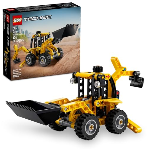 LEGO Technic Backhoe Loader Construction Toy - Building Toy Set for Boys and Girls, Ages 7+ - Educational Gift Idea for Kids Birthday with Usable Back Digger, Scoop, & Outriggers - 42197