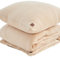 ADDSOUL Musselin Bettwäsche Set 155x220cm + 80x80cm Beige Bettwäsche Set Oeko Tex Knitterlook Bügelfrei Allergikerfreundlich mit Reißverschluss 100% Baumwolle Doppel Gauze