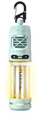 FLEXTAILGEAER Tiny Repeller S, Tragbarer Elektrischer Mückenschutz, mit Campinglampe (Atemlicht, bis 400lm), 4800mAh Akku, 165℃ Heizfunktion, IPX5 Wasserdicht, für Outdoor, Camping & Reisen (Blau)
