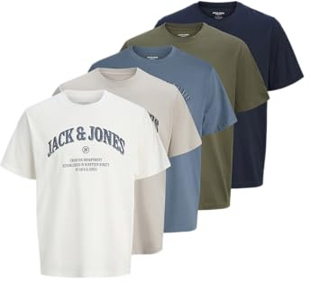 JACK & JONES Herren Jjedenver Graphic Tee Ss O-Neck 5Pk Mp (5er Pack)