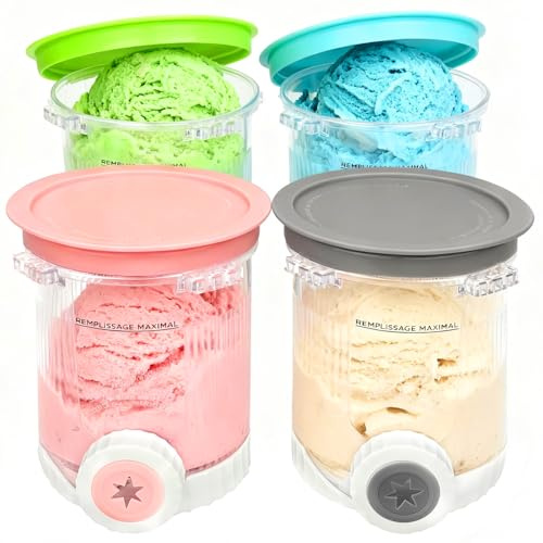Creami - Recipientes de pinta de repuesto para máquinas de helado Ninja Swirl y máquinas de servicio suave, aptos para lavavajillas, accesorios Ninja Creami, recipientes de 16 onzas para Ninja Swirl