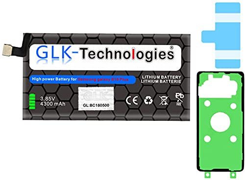 High Power Ersatzakku kompatibel mit Samsung Galaxy S10 Plus S10+ G975 EB-BG975ABU | Original GLK-Technologies Battery | accu | 4300 mAh Akku | inkl. 2X Klebebandsätze 2026 BJ