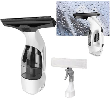 Elektrischer Fensterreiniger Kabellos | 150ml Wassertank, 28cm Gummischaber | 50Min Laufzeit, IPX4 | Für Glas, Spiegel, Fliesen, Autoscheiben