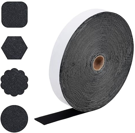 NBEADS 20m Selbstklebendes Filzband, 4cm Breiter Schwarzer Selbstklebender Filzstreifen Mit Rutschfester Rückseite Ideal als Möbelgleiter Zum Schutz von Hartholzböden Stühlen Wänden, 3mm Dick