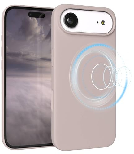 EAZY CASE Magnetische Silikon Hülle für iPhone Air - MagSafe-kompatibel, Premium-Liquid-Silikon, Stoßfest, Kameraschutz, Mikrofaser-Innenfutter, Slim Cover Handyhülle Bumper - Nude Rosa