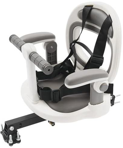 Joygoodta Siège de vélo pour Enfant, siège de vélo Rotatif à Montage Avant avec Double Verrouillage sécurisé et accoudoirs réglables, Porte-bébé pour Enfants 1 à 6 Ans, Installation Facile, Blanc