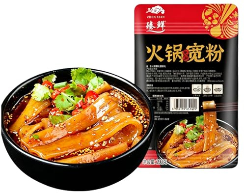 AOIRCE Sichuan Wide Rice Noodles for Hot Pot & Stir-Fries, 2 x 200g