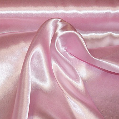 Stoff-Kollektion - Satin Stoff Meterware aus Polyester - Polyestersatin Glänzend & Doppelseitig 150cm breit – Ideal für zum Nähen von Kostümen, für Bekleidung, als Dekostoff etc. - Rosa