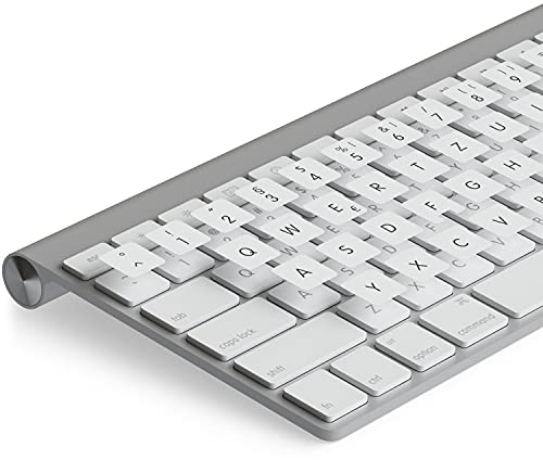 Lacerto® | 15x15mm Deutsche Aufkleber für iMac Tastaturen, mit mattem Schutzlaminat | Germany Stickers for iMAC Keyboard QWERTZ | Farbe: Weiß