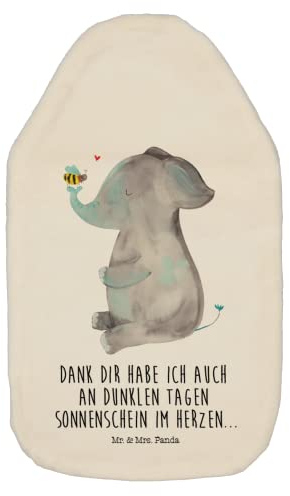 Mr. & Mrs. Panda Wärmflasche Elefant Biene - Geschenk, Tiere, Kinderwärmflasche, Gute Laune, Bettflasche, lustige Sprüche, Kleine Wärmflasche,
