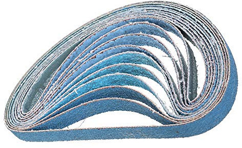 MASO HA0147C Sanding Belts 10mm x 330mm 80 Grits Power Tool Sander Abrasive Sanding Belts Metal Grinding Sanding Belts for Power Tool Sander - Pack of 10pcs,Blue