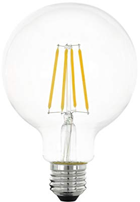 Eglo Ampoule Led E27 à Intensité Variable - Ampoule Classique Pour Éclairage Rétro - 6 W (Équivalent à 60 W) - 806 Lm - Led E27 - Blanc Chaud 2700 K - Ampoule Led Edison G95 - Ø 9,5 cm