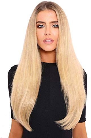 Lullabellz Super Thick Straight Clip In Hair Extensions 5-Piece, 22-Inch Length, Mellow Brown