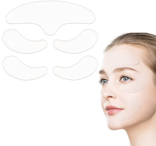 PHCOMRICH Patchs Anti-rides pour le Visage, Tampons Anti-rides Réutilisables pour le Visage, Lissant et Réduisant les Rides autour du Front, des Yeux et de la Bouche pour Hommes et Femmes