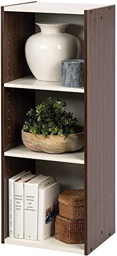 Iris Ohyama Platzsparendes Regal, Extra Breit, 3 Ebenen, Braun, Verstellbar, Modular, Für Wohnzimmer, Homeoffice, Schlafzimmer, Organisation, Bücher, CD, Dekor, Einfache Montage, UB-9035