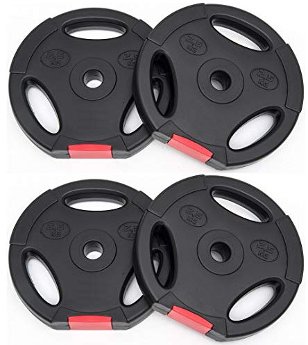 TnP Distribution 1” Standard Vinyl TriGrip Tri Grip Weight Plates Disc 4 x 2.5kg for Dumbbell Barbell Bar Bars Tri-Grip Weights Set Sets
