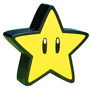 Mario Bros Super Star Projektorlampe - Offiziell lizenziertes Nintendo Dekorations-Moodlicht für Home- oder Office-Deko, Retro-Gaming-Geschenk, Batteriebetrieben, Gelb