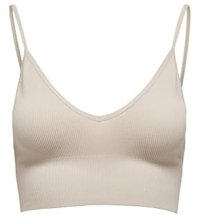 ONLY Damen Onlvicky Rib Seamless V-Neck Top Noos Bustier