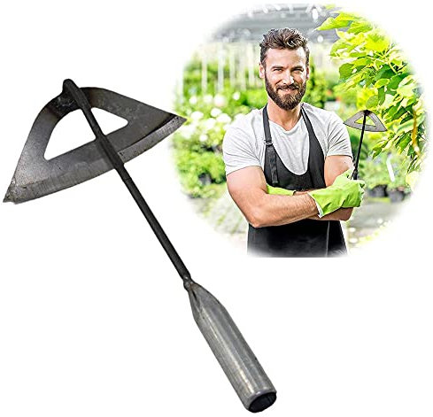 Zeara, zappa da giardino interamente in acciaio temprato, piccola zappa cava, mini portatile per orti, erbacce, giardino e giardino