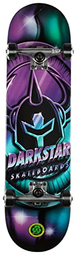Darkstar Skateboard, komplett eloxiert, Aqua/Violett, 20,3 cm