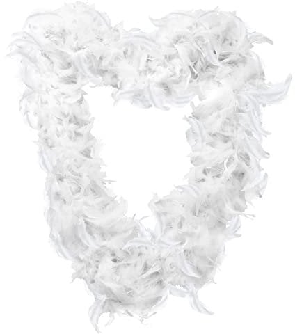 I LOVE FANCY DRESS Federgirlande Weihnachtsdeko – 1 Stück – Weiß Festliche Feder Lametta Boa Perfekt für Weihnachtsbaumschmuck