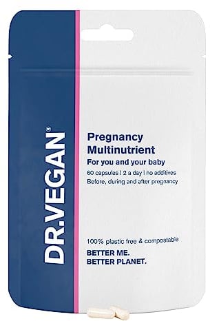 Pregnancy Multinutrient | Folic Acid 400ug | Essential Nutrients | 60 Plant Based Capsules | Two-A-Day | DR.VEGAN