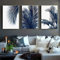 AIVYNA Peintures Sur Toile tableau Nordique Bleu Marine Art Mural Feuille De Palmier Affiche Imprimer Decoration Botanique Image Oeuvre Salon à La Maison Sans Cadre, Blanc, 60×80cm×3pcs