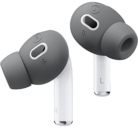 elago [6 Paia] Earbuds Punte Auricolari Copertura Auricolari Compatibile con AirPods Pro 2 - [3 Taglie: Grande + Media + Piccola], Compatibile con Apple AirPods Pro 2a Generazione (Grigio Scuro)