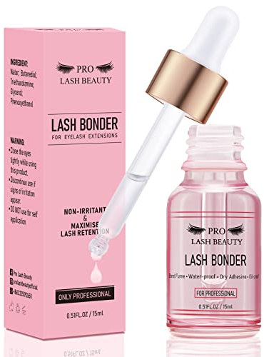 Lash Bonder for Eyelash Extensions Super Bonder Glue Accelerator Lash Extension Sealant Longer Retention Waterproof Oil-Proof Special Dropper Design for Dose Control 15ml