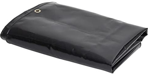 Homgoday Lona de 650 g/m², 3 x 3 m, color negro, lona impermeable para exterior, lona para camping, impermeable, lona con revestimiento de PVC, lona con ojales para tumbona, suelo y playa