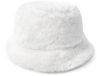 Zylioo XL Kunstpelz Fischerhut Für Großen Kopf,Flauschige Plüsch Anglerhut Größe 60cm,Warmer Wintermütze Fluffy Bucket Hats