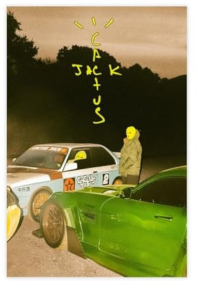 VesFy Travis Scott - Poster sur toile - Motif cactus Jack Jackboys - Décoration de chambre à coucher - Paysage sportif - Décoration de bureau - Cadeau sans cadre - 40 x 60 cm
