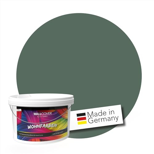 WALLCOVER Peinture murale de qualité supérieure | Vert Forêt | 5L = 40m² | Pour les intérieurs à très haut pouvoir couvrant (classe 1) | Finition mate | Fabriquée en Allemagne