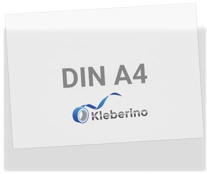 KLEBERINO Sichthüllen selbstklebend | Selbstklebetaschen transparent | Breite seite offen | Klarsichthüllen zum kleben (DIN A4 | 100 Stück)