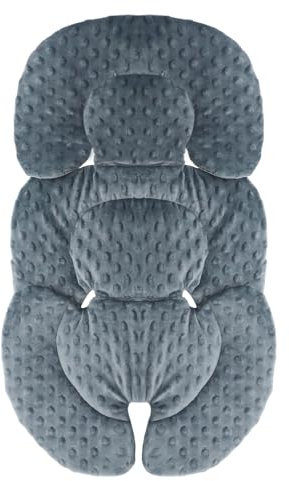 KAKIBLIN Infant Car Seat Insert, Baby Carseat Head & Body Support for Newborn, 2-in-1 Reversible Baby Car Seat Cushion, Soft Stroller Cushion Insert for Babies Bouncer, Strollers, Swing