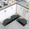 Nivofu Juego de 2 Alfombras Cocina (40x120cm + 40x60cm), Alfombra de Cocina Lavable Antiderrapante, Alfombra Pasillo, Tapetes Modernos, para Cocina, Comedor y Entrada (Geometría Verde)