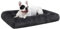 Favodormir Hundebett kleine Hunde Waschbar, Langer Plüsch, rutschfeste Unterseite, Flauschig Hundekissen Hundematte, Maschinenwaschbar Hundekorb, Dunkelgrau 60x45cm