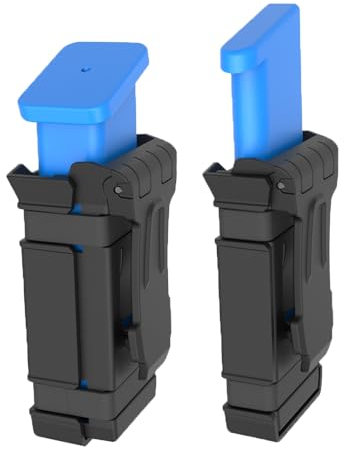 Universal-Magazintasche für 9 mm 10 mm .40 .45 Single & Double Stack Magazine, Single OWB Mag Pouch für Glock 9 mm 1911 S&W Sig Sauer Beretta CZ Taurus Colt H&K Ruger und mehr, 2 Stück