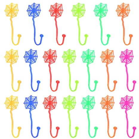 20 Stück klebrige Spinnennetze, Spinnenspielzeug für Kinder, Schießspiele für Kinder, Dehnbare Spielzeuge, Dehnbare, klebrige Spielzeuge. (Zufällige Farbe)